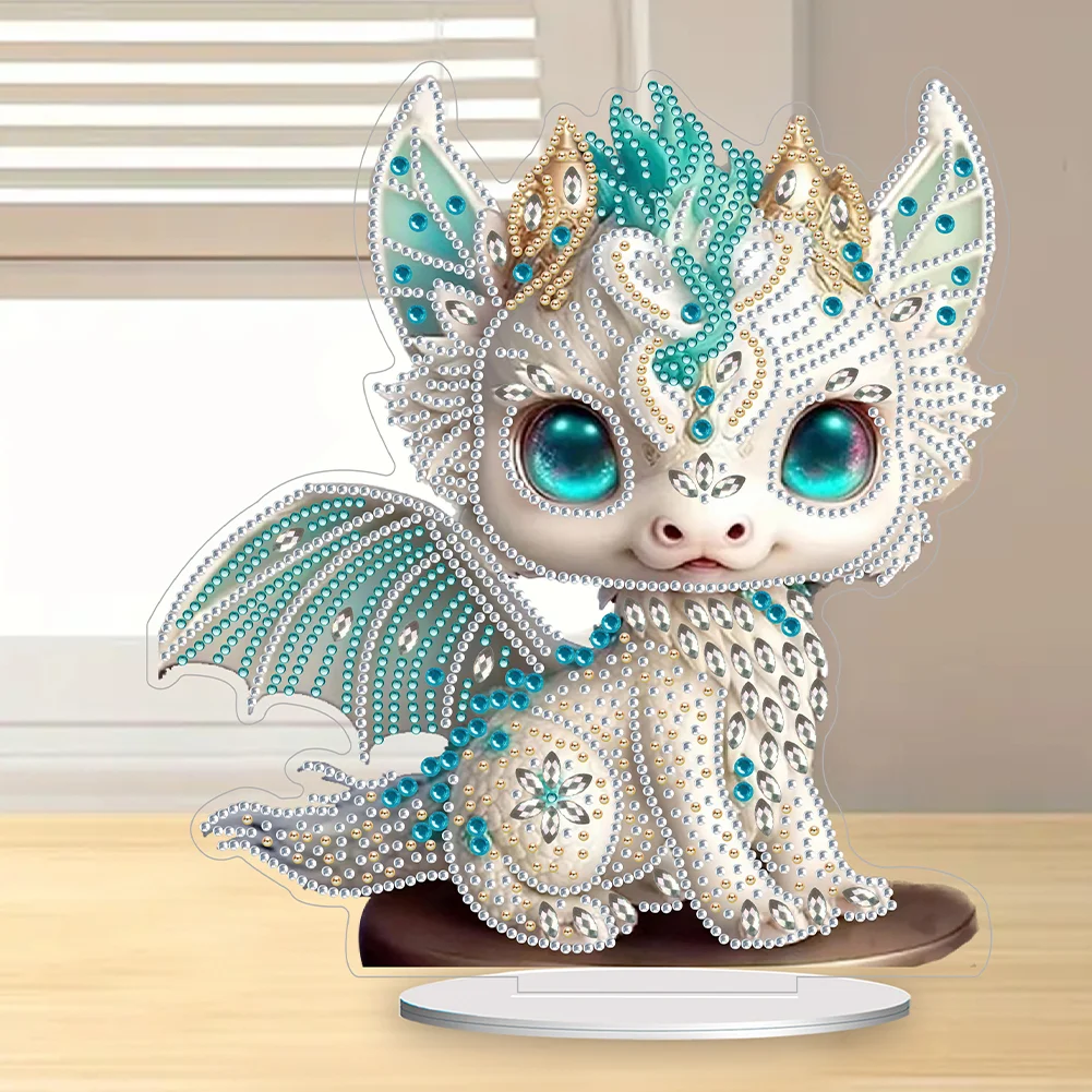 DIY Dragon Acrylic Single Sided Diamond Painting Desktop Ornaments Kit for Office Desktop Decor