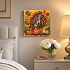 Framed Turkey - DIY Button Art Painting Kit for Creativity DIY Pearl Dot Crafts for Gift Home Wall Decor 30*30CM