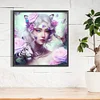 Diamond Painting -5D Full Round Drill Tiger Butterfly Girl(40*40 CM)