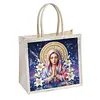 Praying Woman DIY Linen Diamond Painting Tote Bag for Adults Women Gift