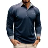 Men's Long Sleeve Lapel Polo Shirt