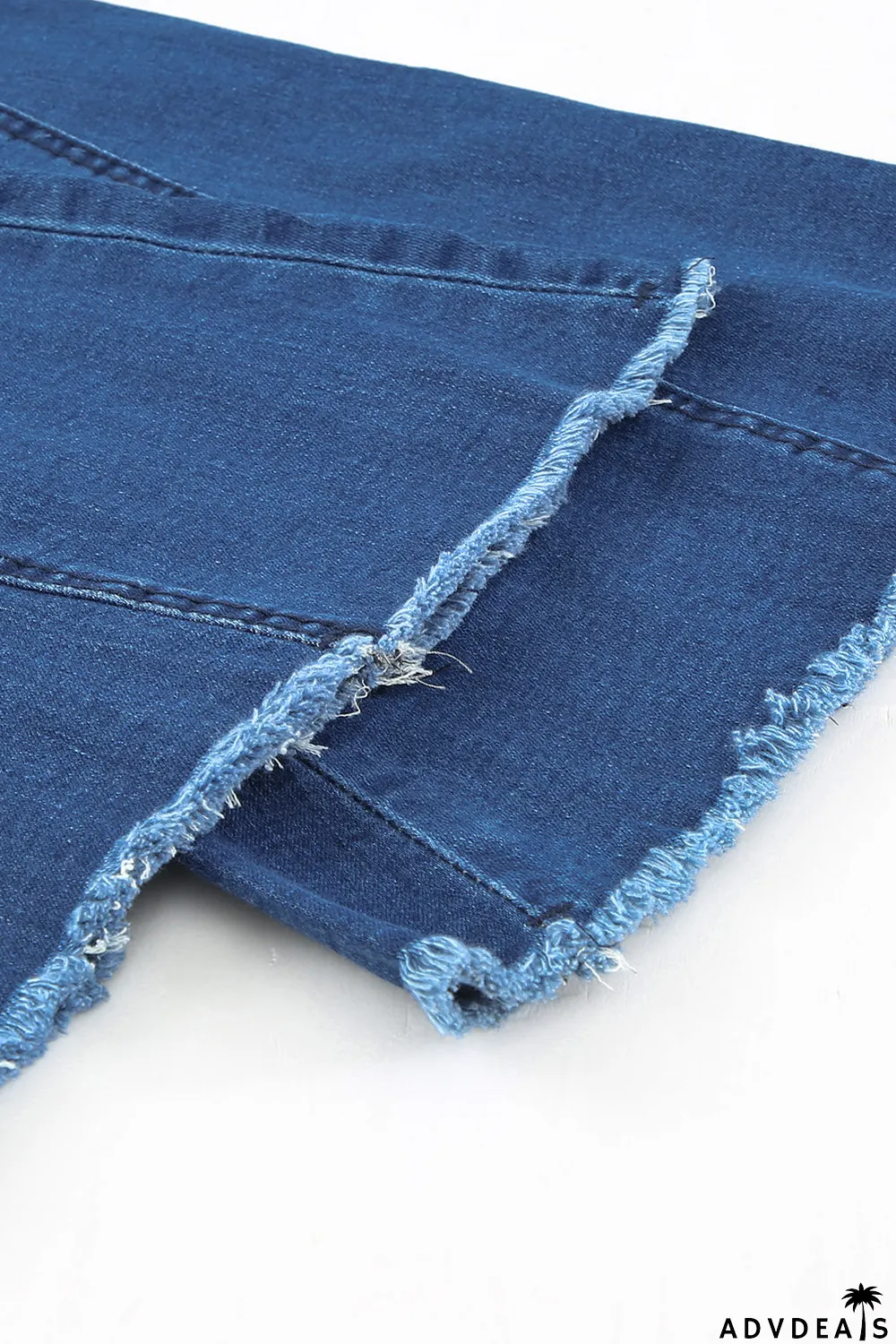 Distressed Bell Bottom Denim Pants