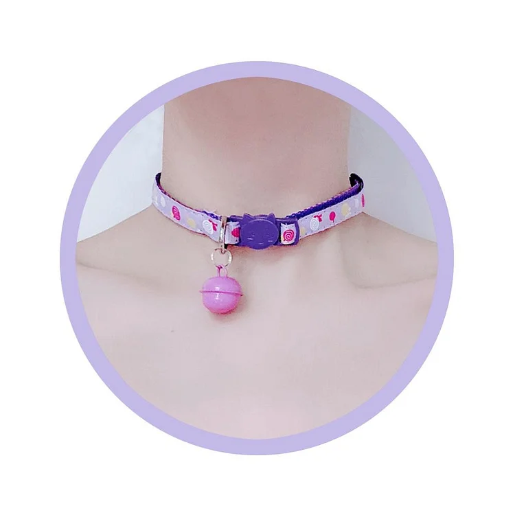 90s Colorful Cat Bells Choker - Gotamochi Kawaii Shop, Kawaii Clothes