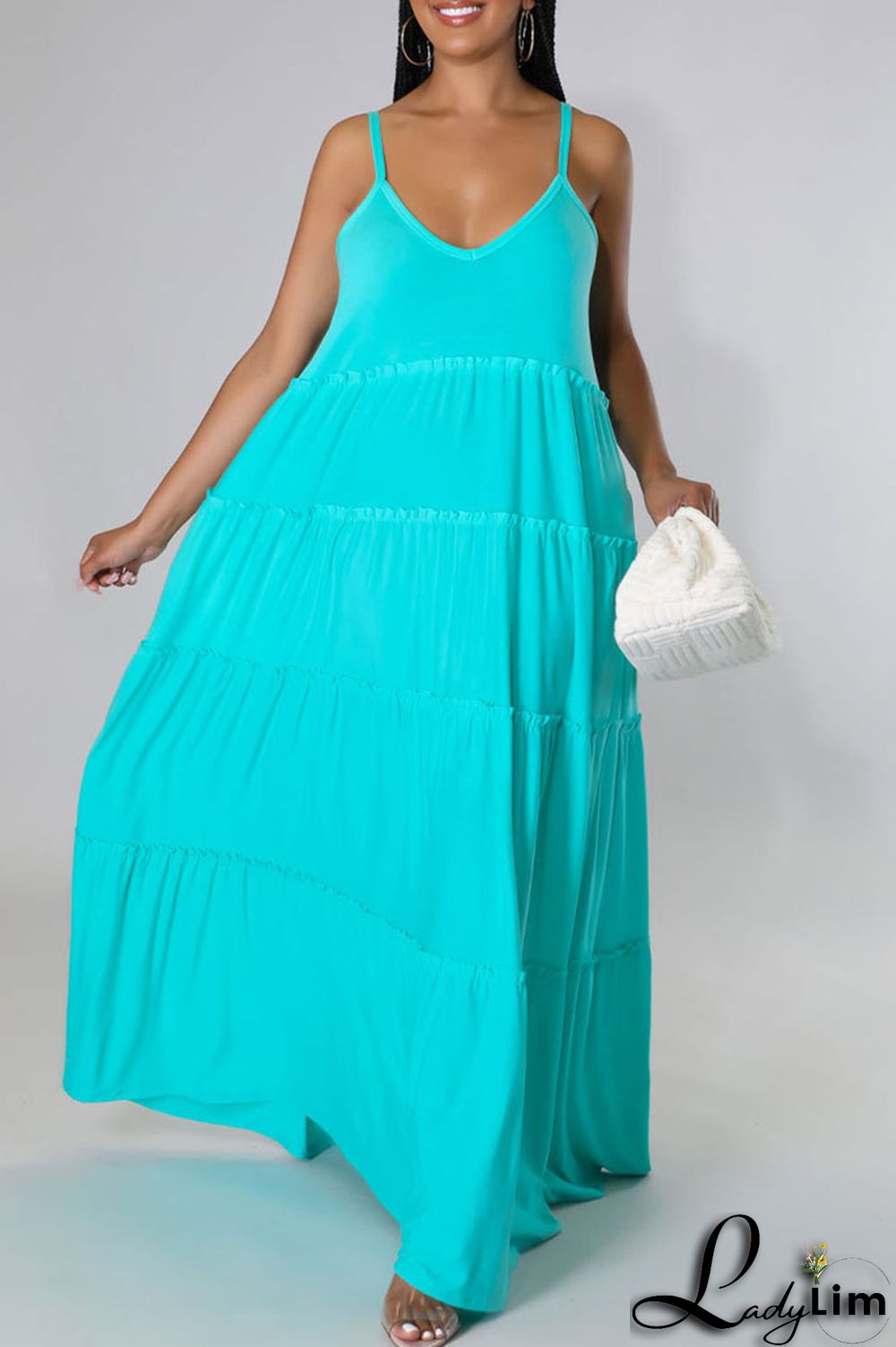 Purple Casual Solid Split Joint Spaghetti Strap Sling Dress Dresses