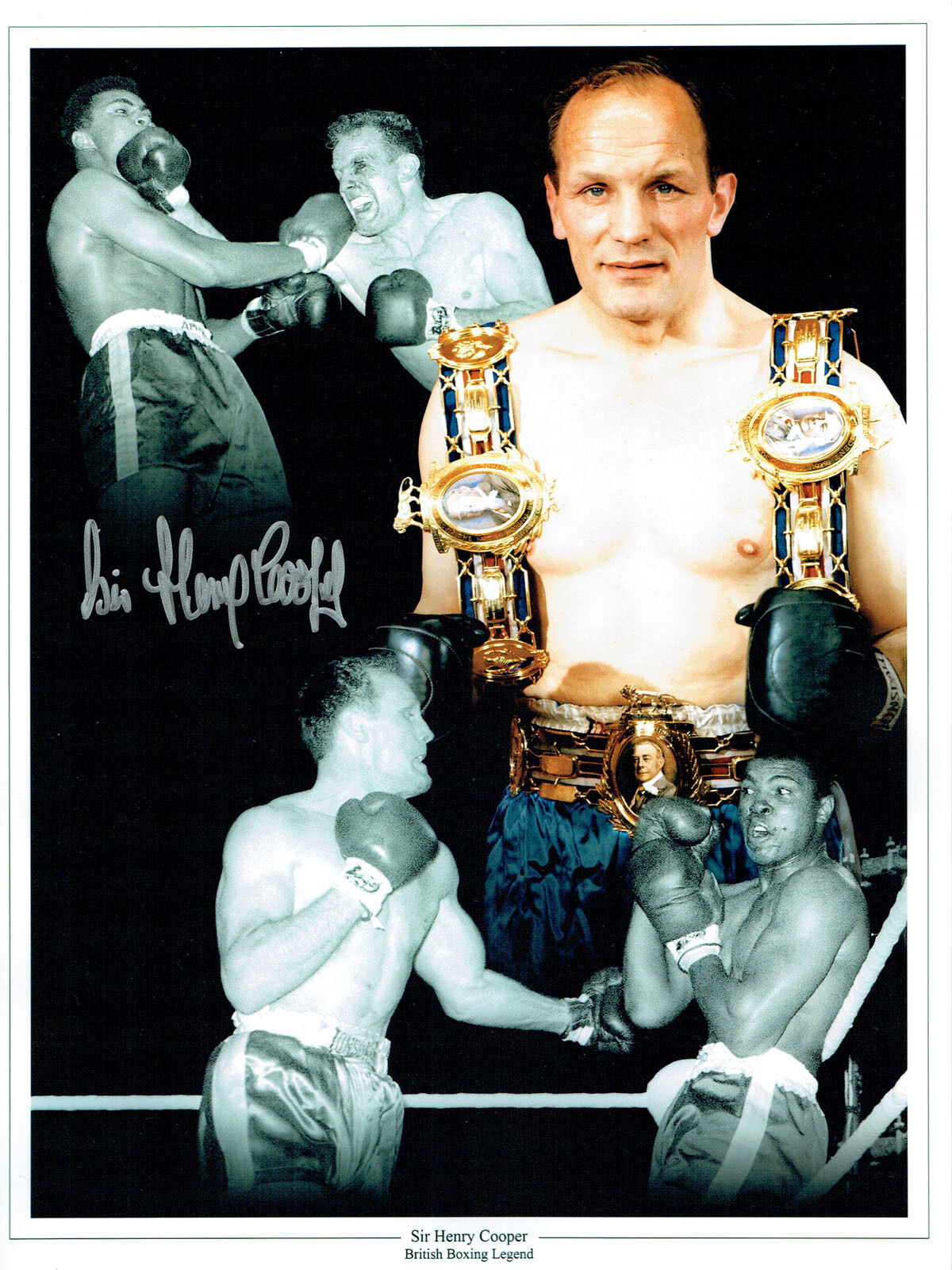 Sir Henry COOPER Signed Autograph Boxing Champion Montage Photo Poster painting AFTAL COA