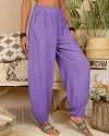 Long Elastic Loose Casual Trousers Harem Pants Pockets Wide Leg Pants