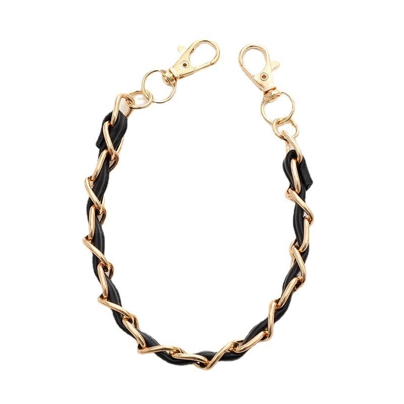 Elegant Flower Metal Beaded Plating Chain Bag Pendant Mobile Phone Chain