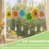 6PCS Flowers 5D DIY Diamond Painting Wind Chimes Suncatcher Kit Double Sided Diamond Art Kits Suncatcher with Crystal Pendant for Home Wall Window Decor Adults DIY Art Craft