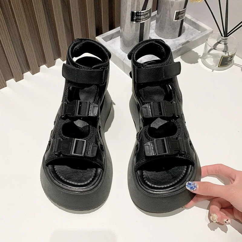 Thick Sole Women Sandals 2021 Summer Sexy Open Toe Women's Platfrom Sandals Gladiator Ladies Chunky Sandal Fashion Beach Shoes
