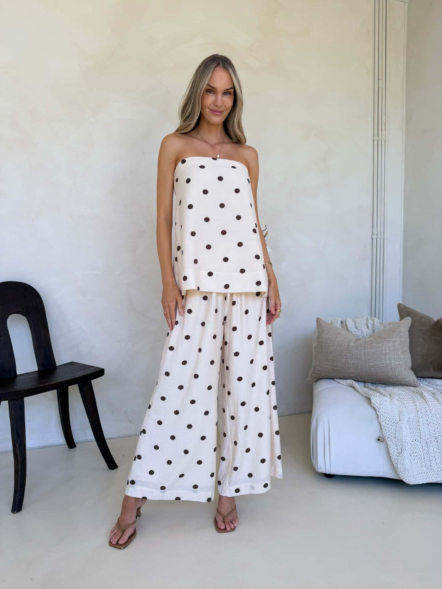Blair Pants - Cr&egrave;me Cafe Polka Dot