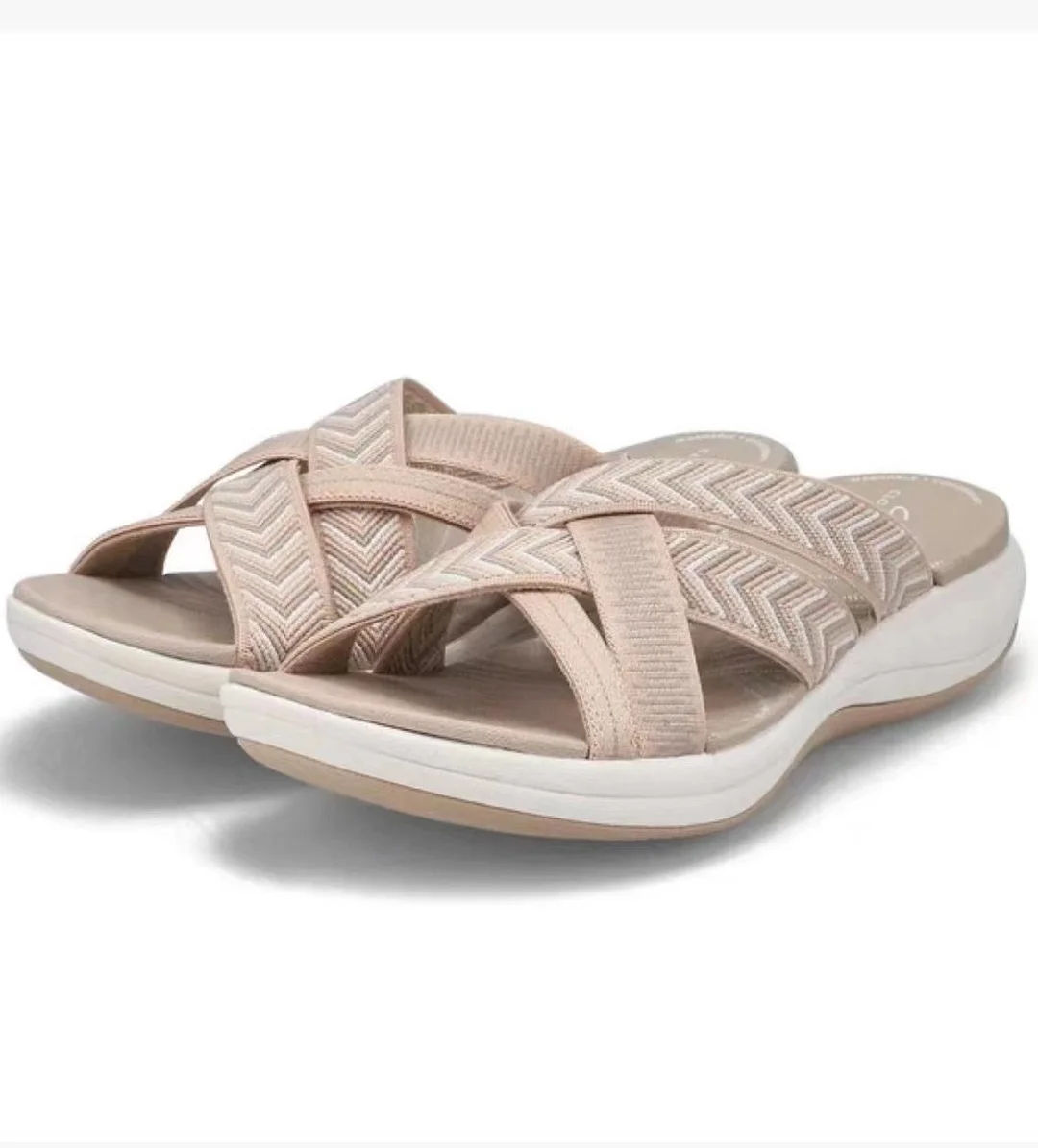 Breakj Breakj Women's Shoes 2024 Summer New Slope And Flying Cross-Slippers Large-Size Round-Headed Slippers Women