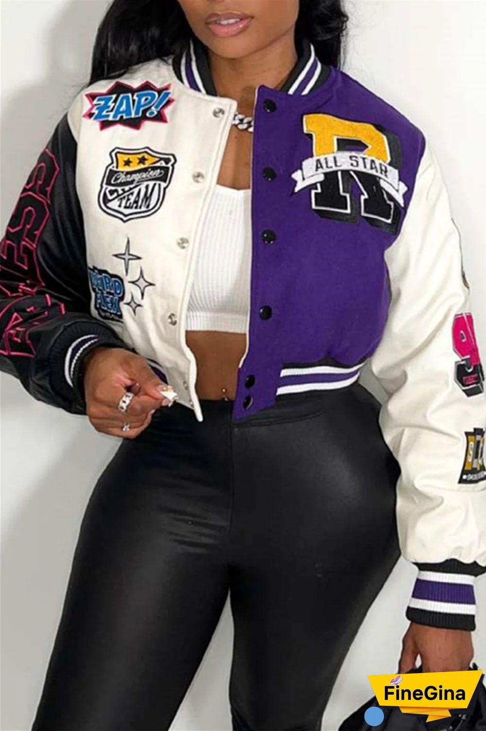 Red Casual Print Patchwork O Neck Outerwear