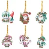 (US Local)6pcs Xmas Gnome  DIY Diamond Painting Art Pendant Wall Door Decoration