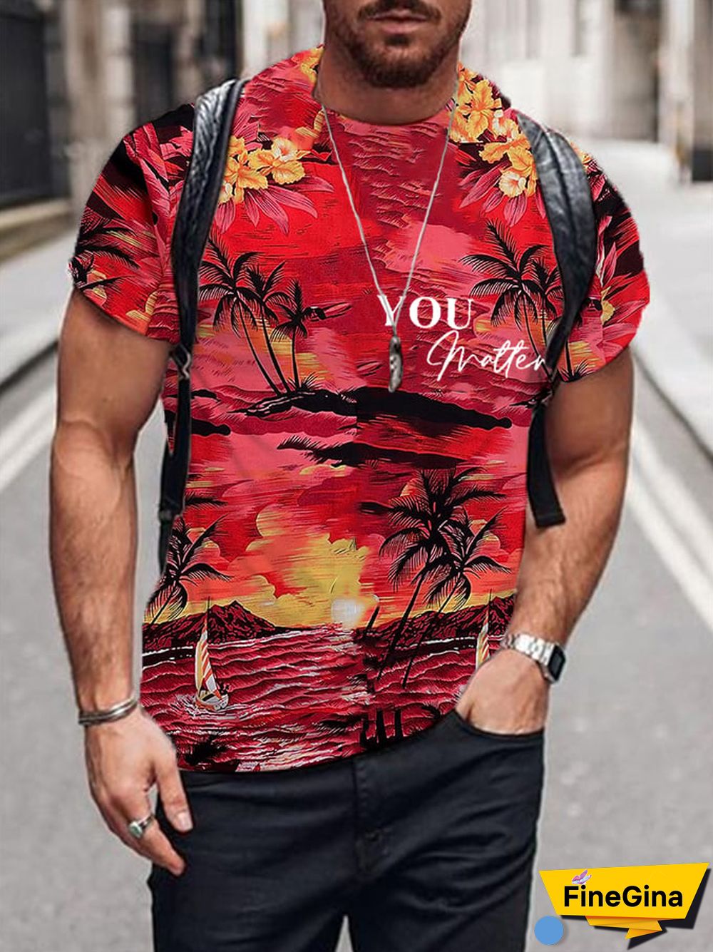 Men's Pray For Hawaii Maui Print T-Shirt