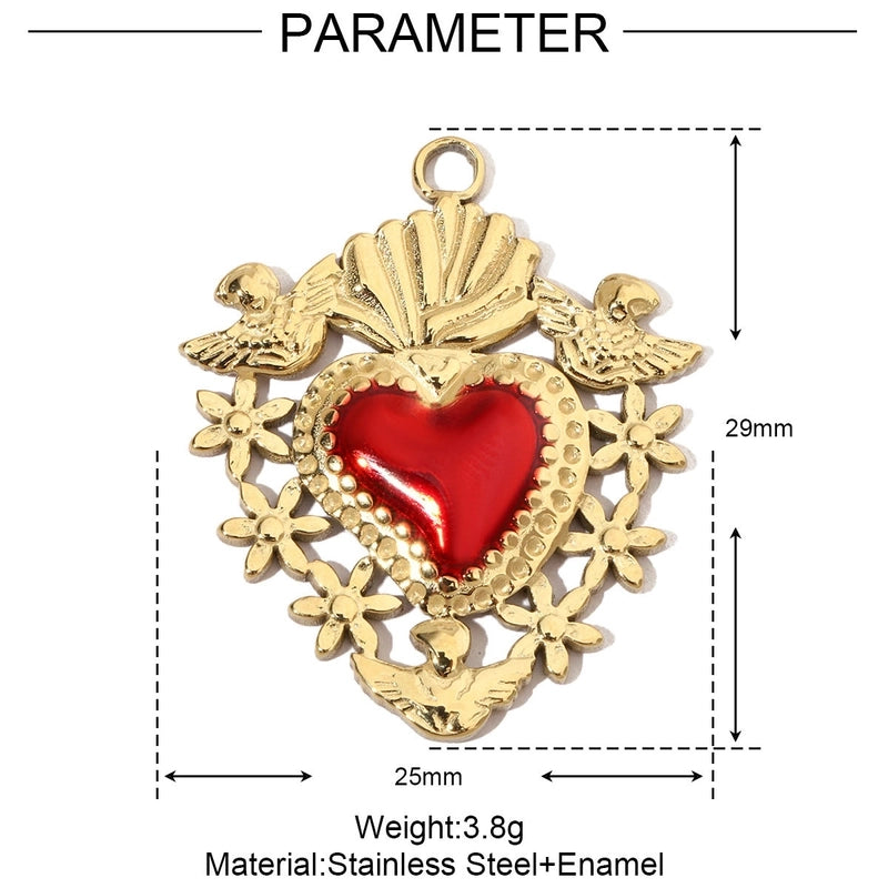 3 PCS/Package 13 * 20mm 14*27mm 28*39mm Titanium Steel Rhinestones Santa Claus Cherry Snowman Pendant Jewelry Accessories