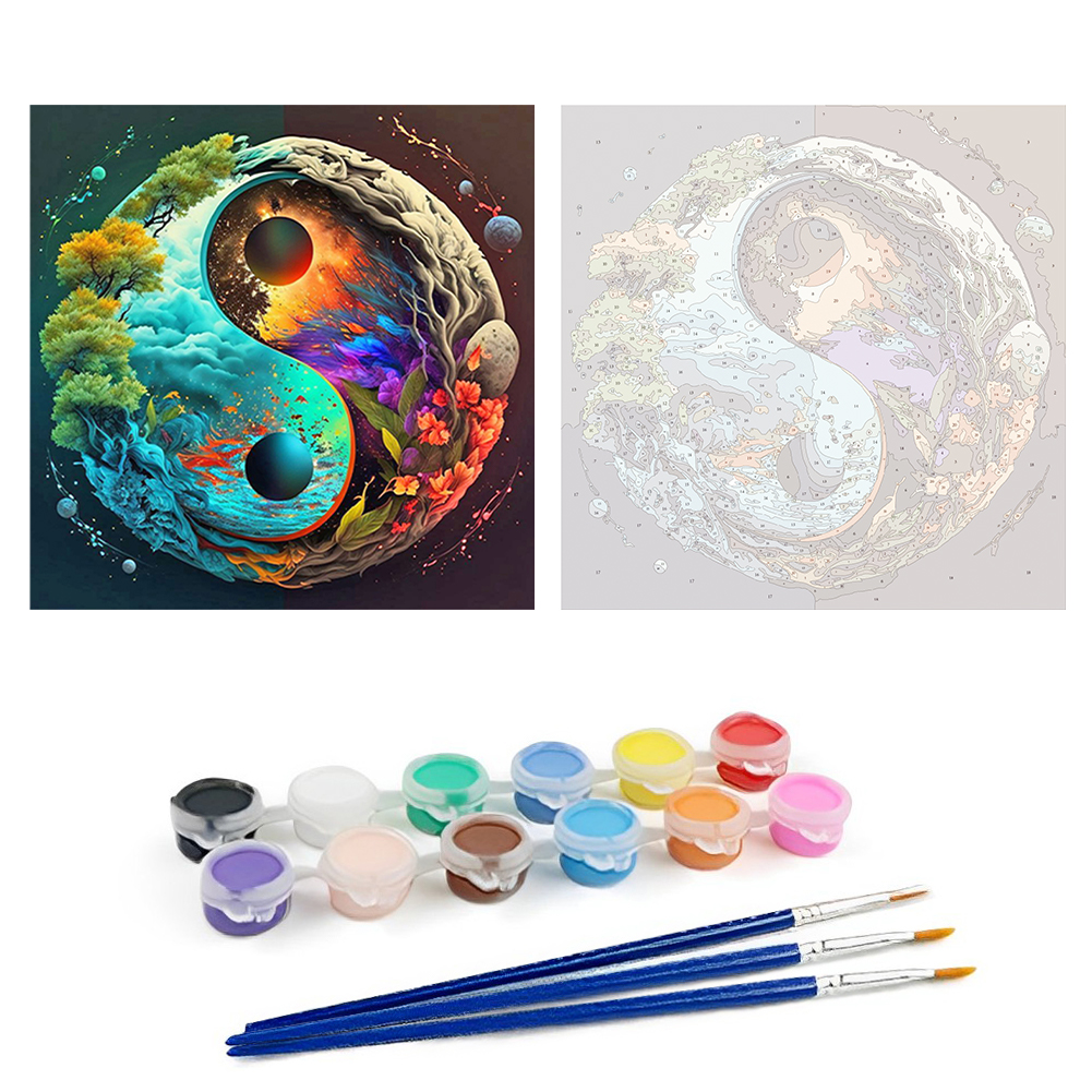 Tai Chi-Paint by Numbers-16"x16"/40x40cm