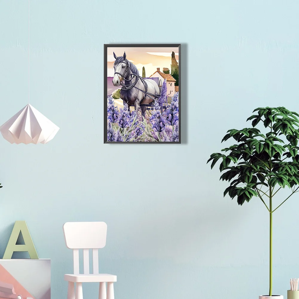 Diamond Painting - Full Round Drill - Lavender Horse(30*40cm)