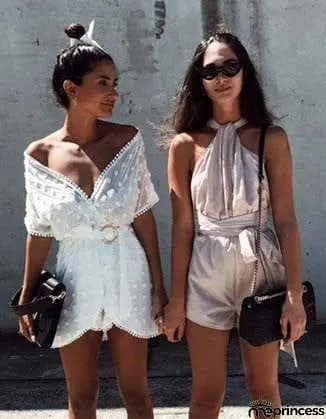 Deep V Neck Chiffon Romper with Belt