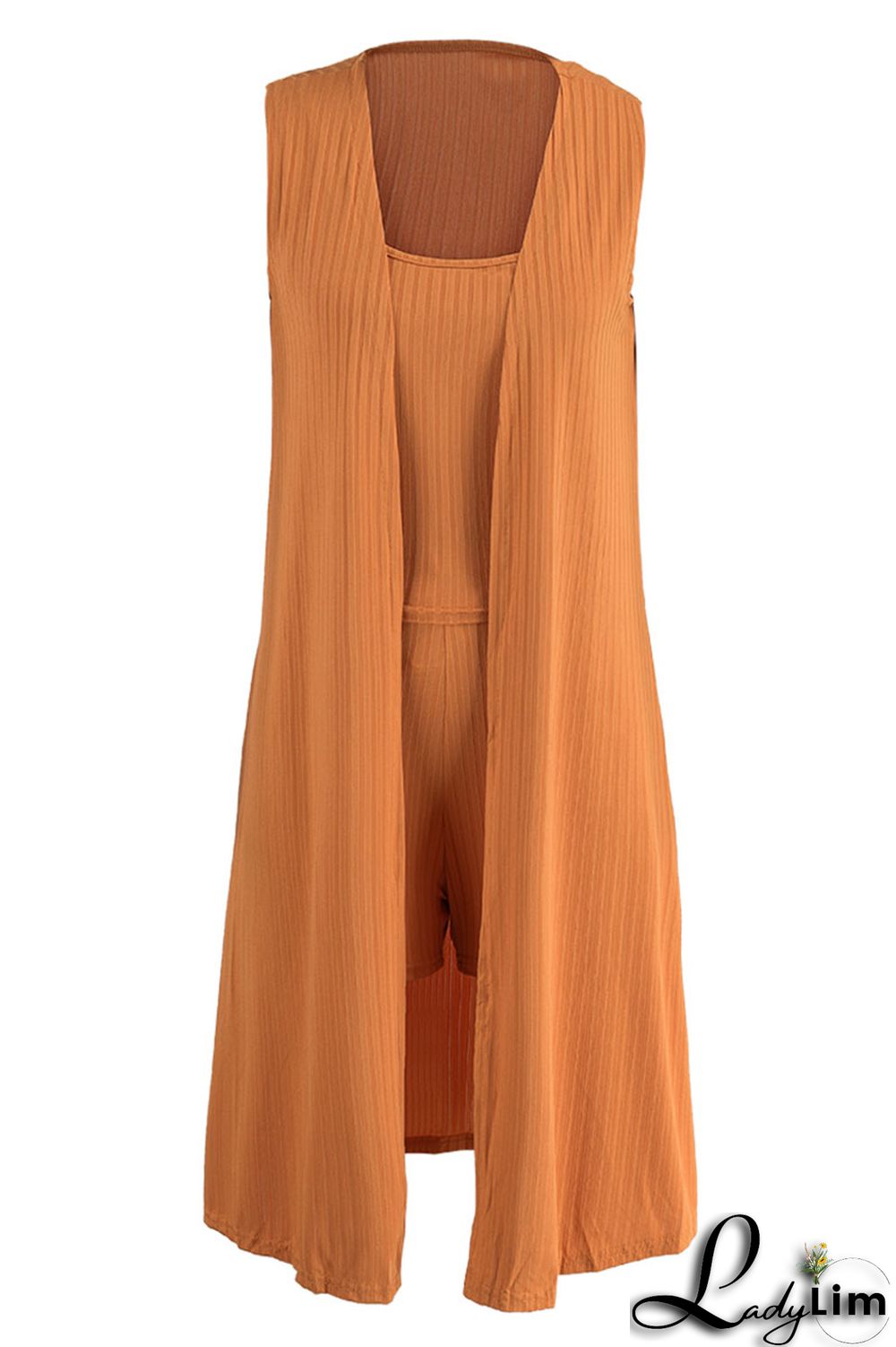 Black Casual Solid Patchwork U Neck Sleeveless Three Pieces