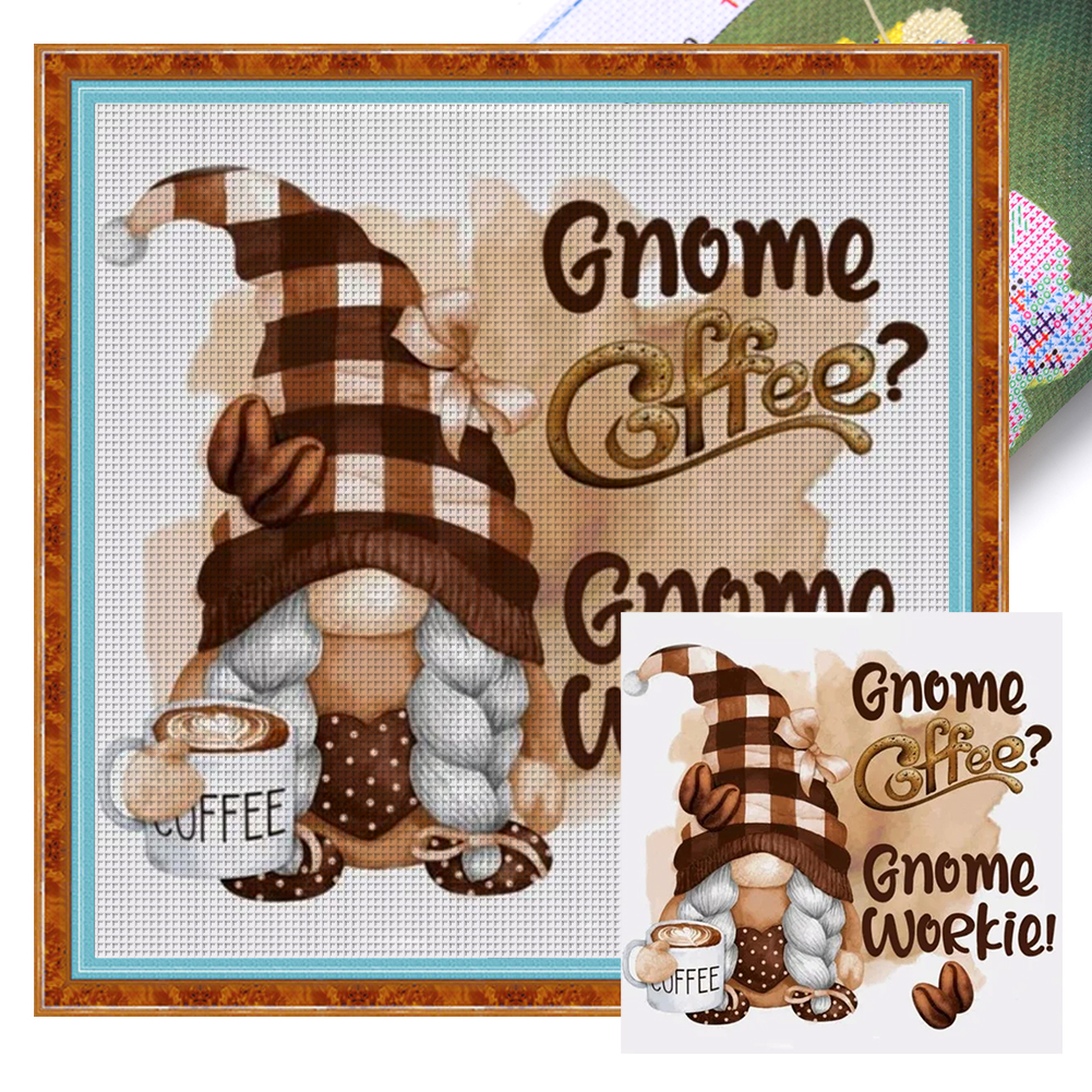 Coffee Gnome 11CT (40*40CM) Stamped Cross Stitch gbfke