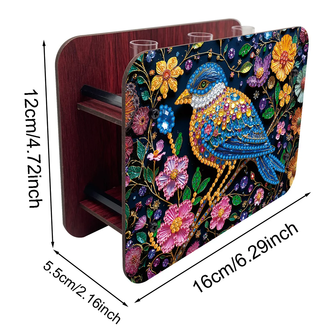 Bird DIY Flower Vase Wooden Double Sided Desktop Diamond Art Kit for Home Decor