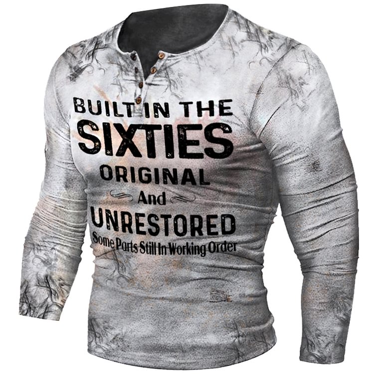 Mens Built In The Sixties Unrestored Motorcy Printed T-shirt