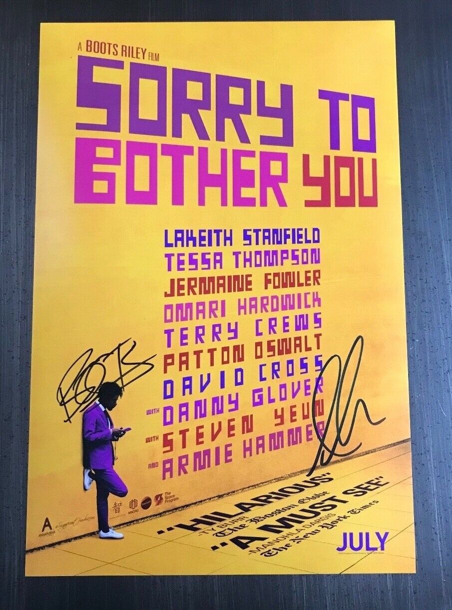 * SORRY TO BOTHER YOU * signed 12x18 Photo Poster painting * BOOTS RILEY & ARMIE HAMMER * 1