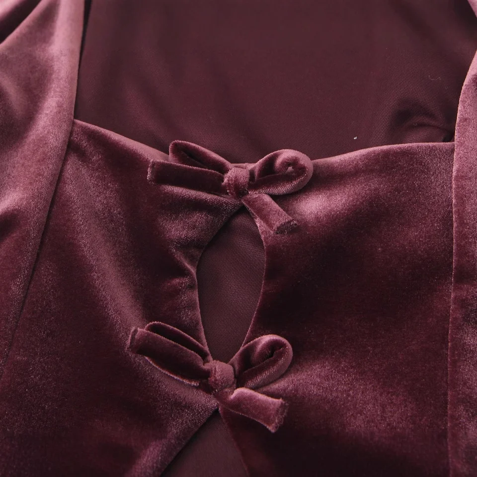 Nigikala Nigikala Autumn New Women's Clothing Fashion Simple Back Bow Top