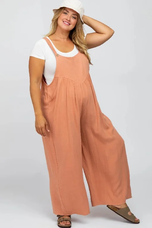 Plus Size Wide Leg Overalls Jumpsuit (Buy 2 Free Shipping)