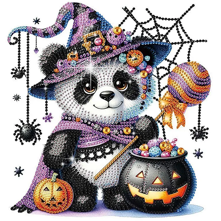 Halloween Panda 30*30cm (Canvas) Special Shaped Drill Diamond Painting gbfke