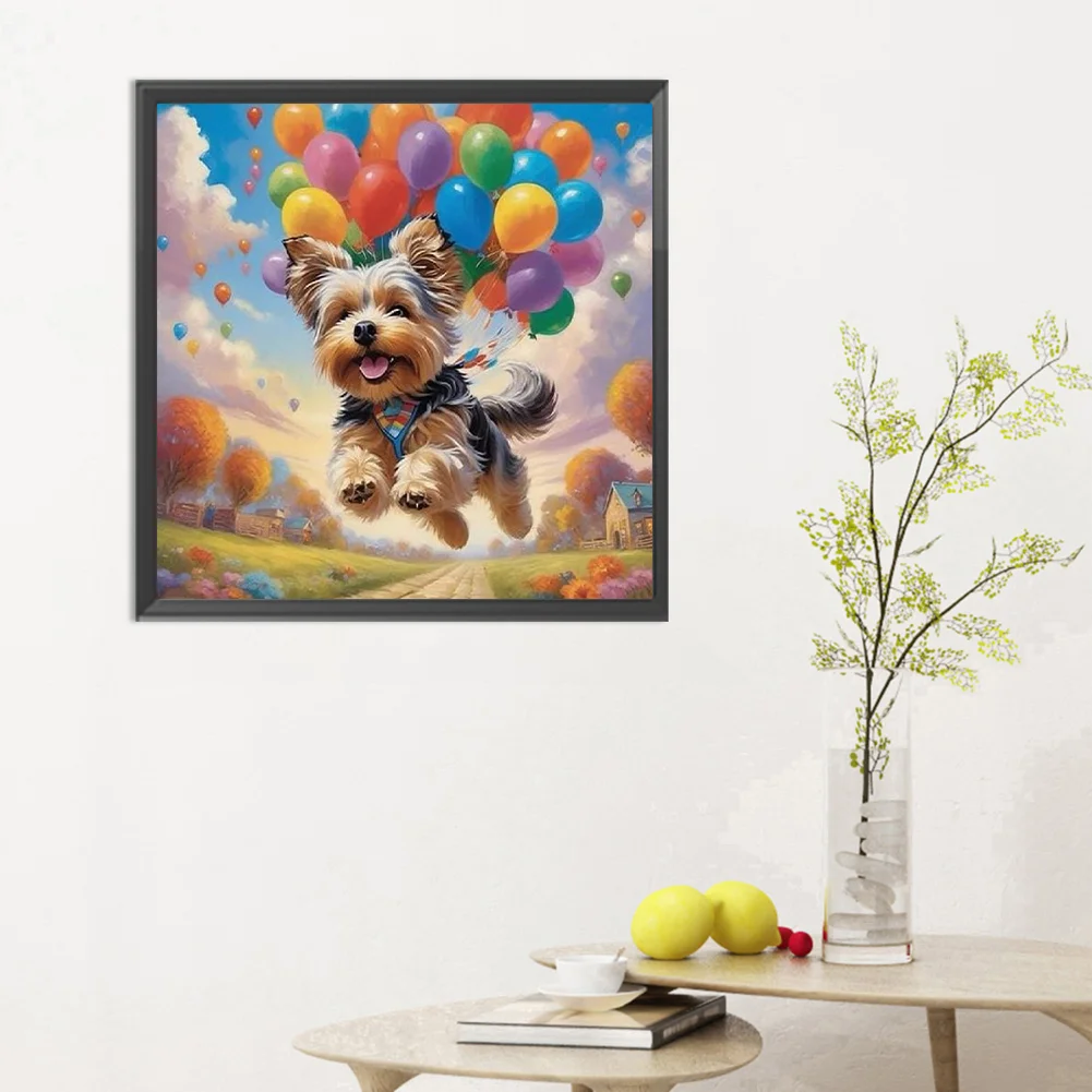 Diamond Painting - Full Round Drill - Balloon Puppy(Canvas|30*30cm)