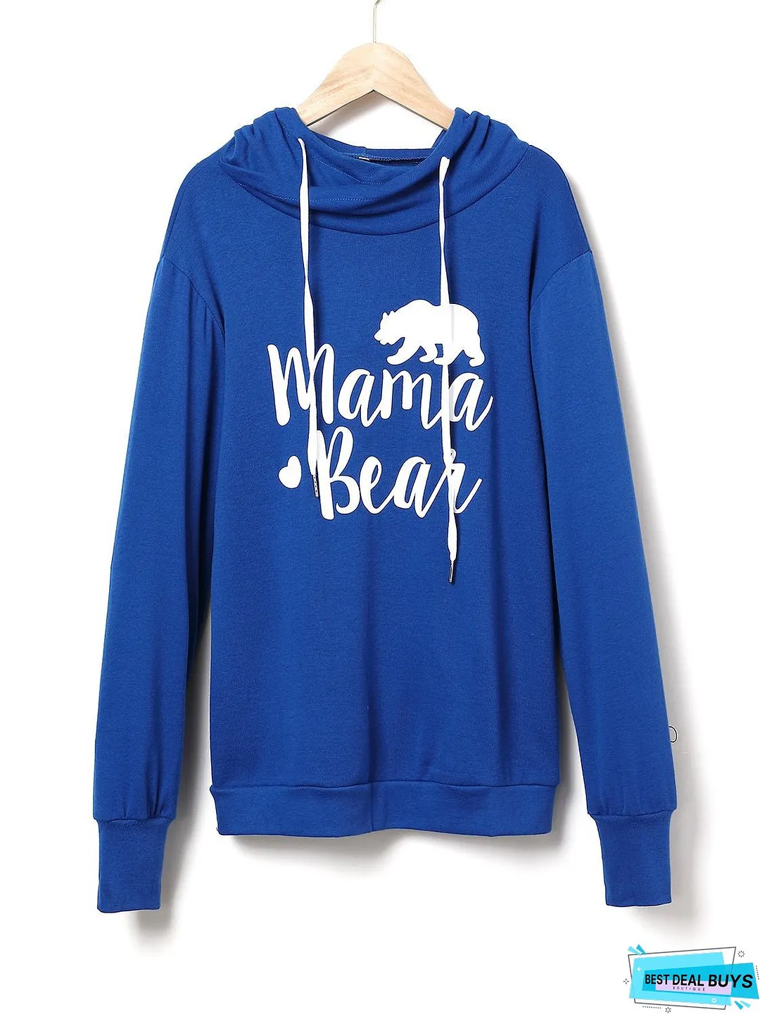 Drawstring Letter Graphic Long Sleeve Hoodie