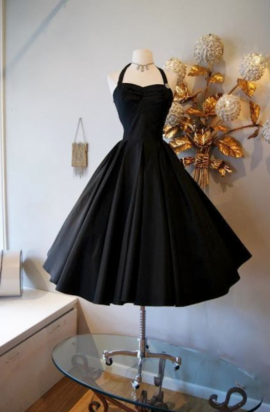 Black swing party dresses, little black homecoming dresses,pretty vintage homecoming dresses senior