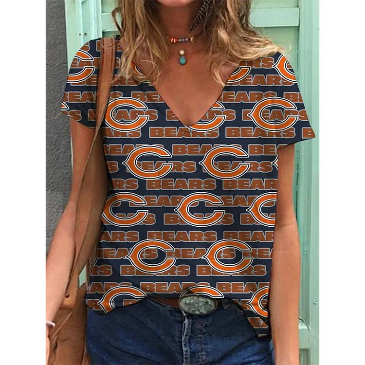 Chicago Bears Lightweight Short Sleeve V-Neck T-Shirt