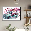 Valentines Day Flower Car Gnome - Full Round Drill Diamond Painting