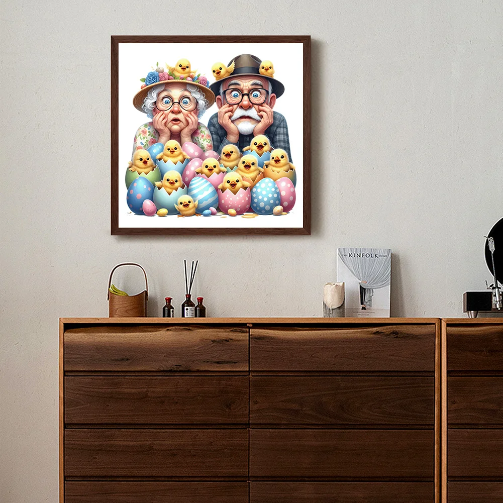 Diamond Painting - Full Round Drill - Easter Old Couple(Canvas|30*30cm)
