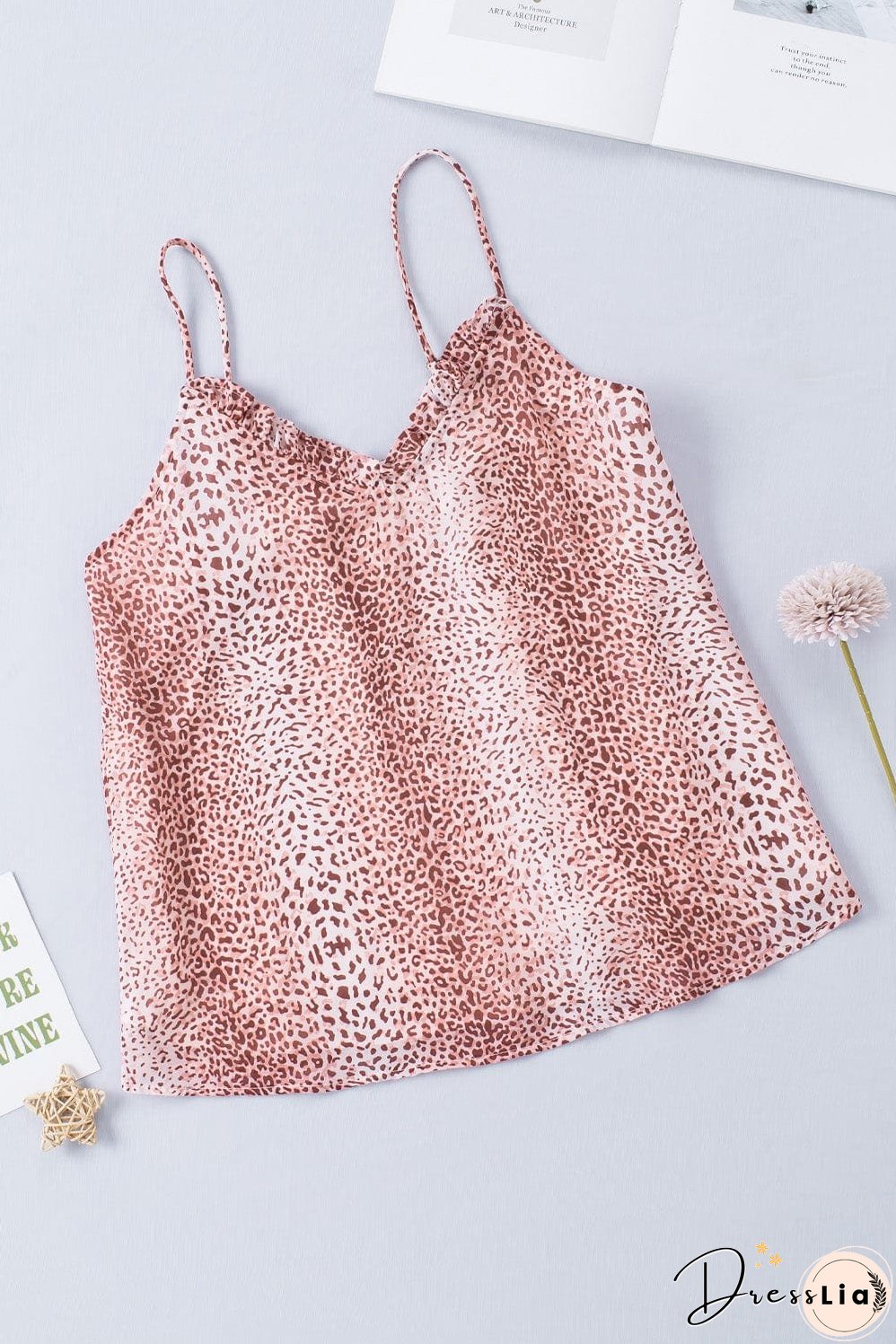 Pink Leopard Print Sexy Shift Tank Top