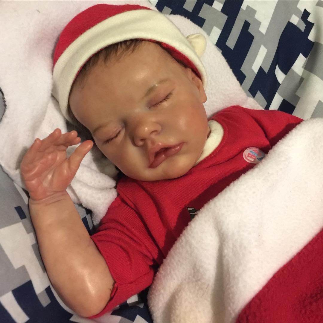 "Merry Christmas!"-17"Real Lifelike Soft Weighted Body Silicone Sleeping Reborn Baby Doll Adrian