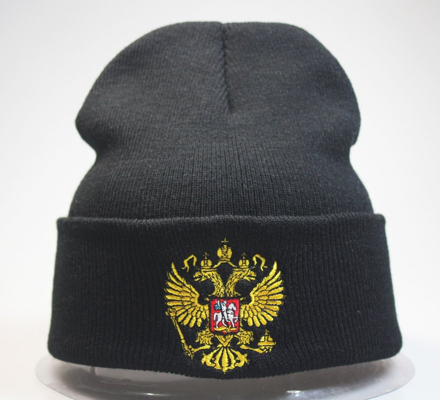 Russia National Beanie Emblem Embroidered Knitted Hat