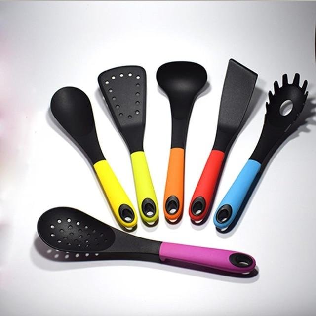 7PCS Colorful Perfect Carousel Kitchen Cooking Utensil Tool Set With Rotating Organizing