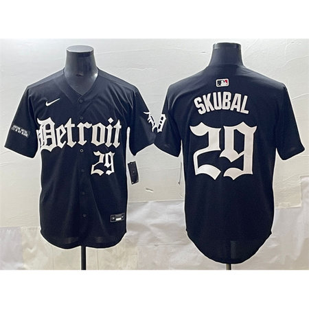 Youth Detroit Tigers #29 Tarik Skubal Black "Motor Gothic Edition" Vapor Premier Limited Stitched Baseball Jersey