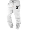 Men's Retro Elk Print Pocket Casual Sports Elastic Waist Pants by Inlyline