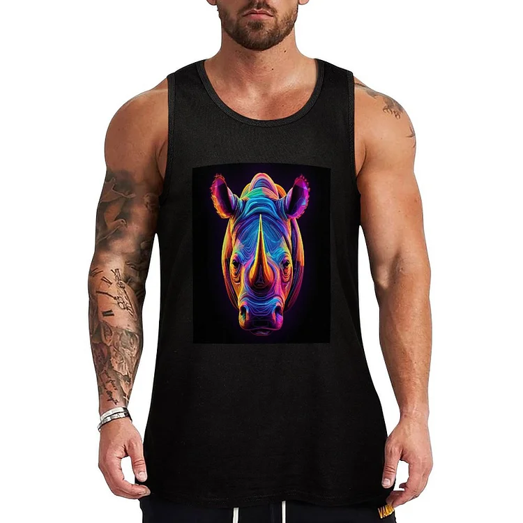 Tank Top Rhinoceros Neon Anime  customized, personalized, gift