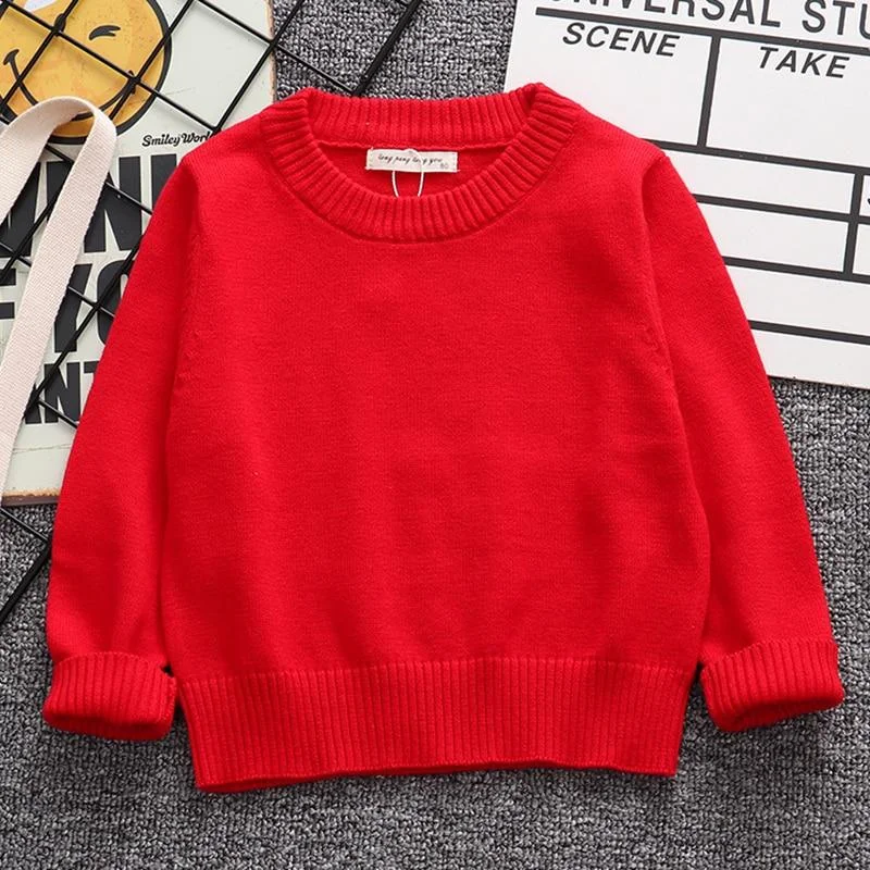 Spring Autumn Candy Color Baby Boys Girls Knitted Sweaters 2021 New Children Long Sleeve Boys Girls Boys Base Shirt 1-6Years