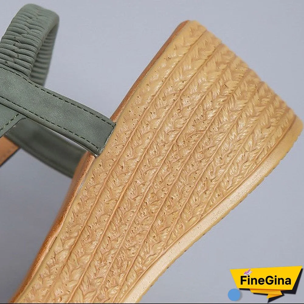 Women's Summer Tassel Wedge Flip Flops Thick Sole Beach Sandals