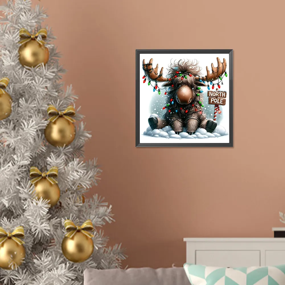 Diamond Painting - Full Round Drill - Xmas Elk(Canvas|30*30cm)