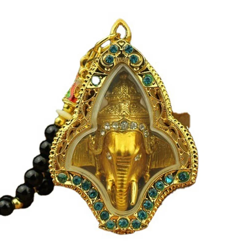 Obsidian Buddha Protection Black Bead Pendant Necklace