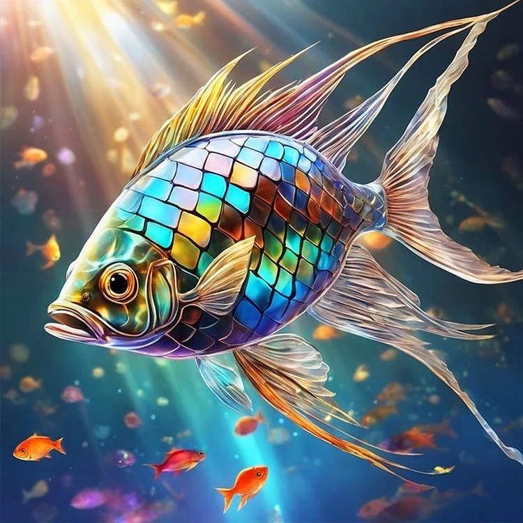 Colorful Lin Fish 30*30CM (Canvas) Full Square Drill Diamond Painting gbfke