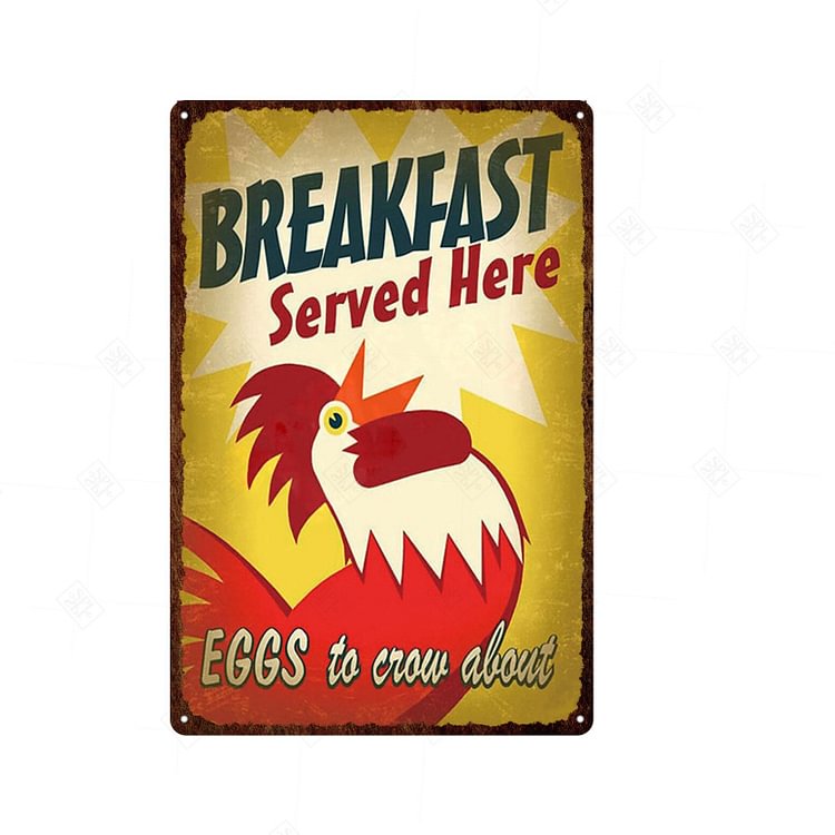 Fresh Chicken Eggs Farmhouse - Vintage Tin Signs/Wooden Signs - 7.9x11.8in & 11.8x15.7in
