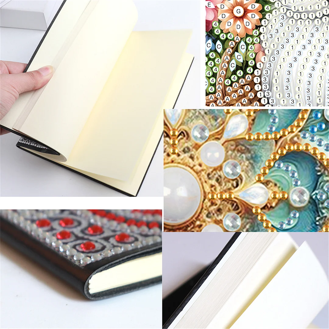 2pcs Mandala Partial DIY 50 Pages A5 Diamond Painting Notebook for Study Home